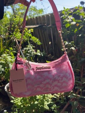 Juicy Couture Pink Logo Mini Shoulder Bag with Chain Strap